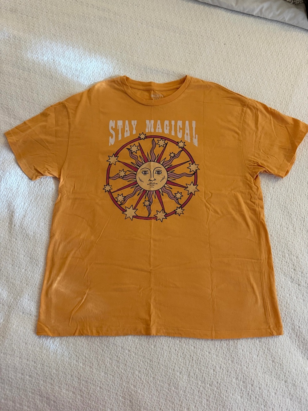 Mighty Fine Stay Magical Sun Tee - Mustard Orange